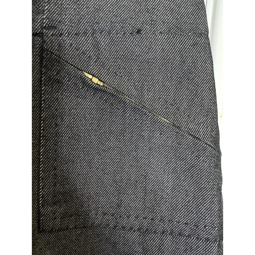 Louis Vuitton Skirt Womens 38 Black Wool Cotton Studded Mini Zip Pockets France